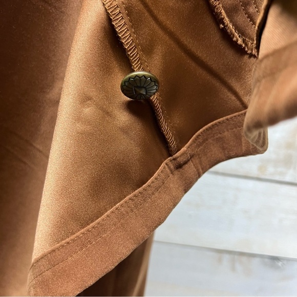 Susan Graver Floral Tapestry Jacket Medium Western Full Zip Fringe Brown - Picture 7 of 13